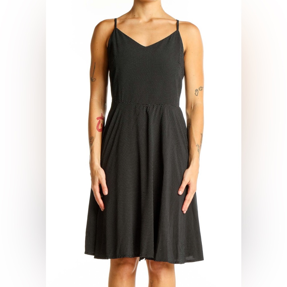 Gap New Black Polka Dot Fit & Flare Dress